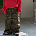 Autumn New Boys Handsome Wide Leg Casual Pants 2025 Children Clothing Boys Fashionable All Match Camouflage Cargo Pants