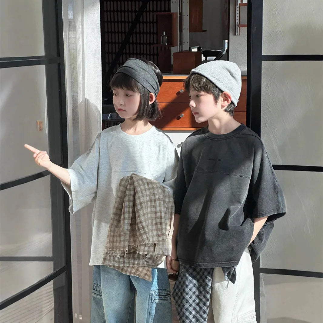 Children Clothes Kids Casual Short-sleeved T Shirt 2026 Summer New Korean-style Versatile Top Boys Fashionable Letter Print Top
