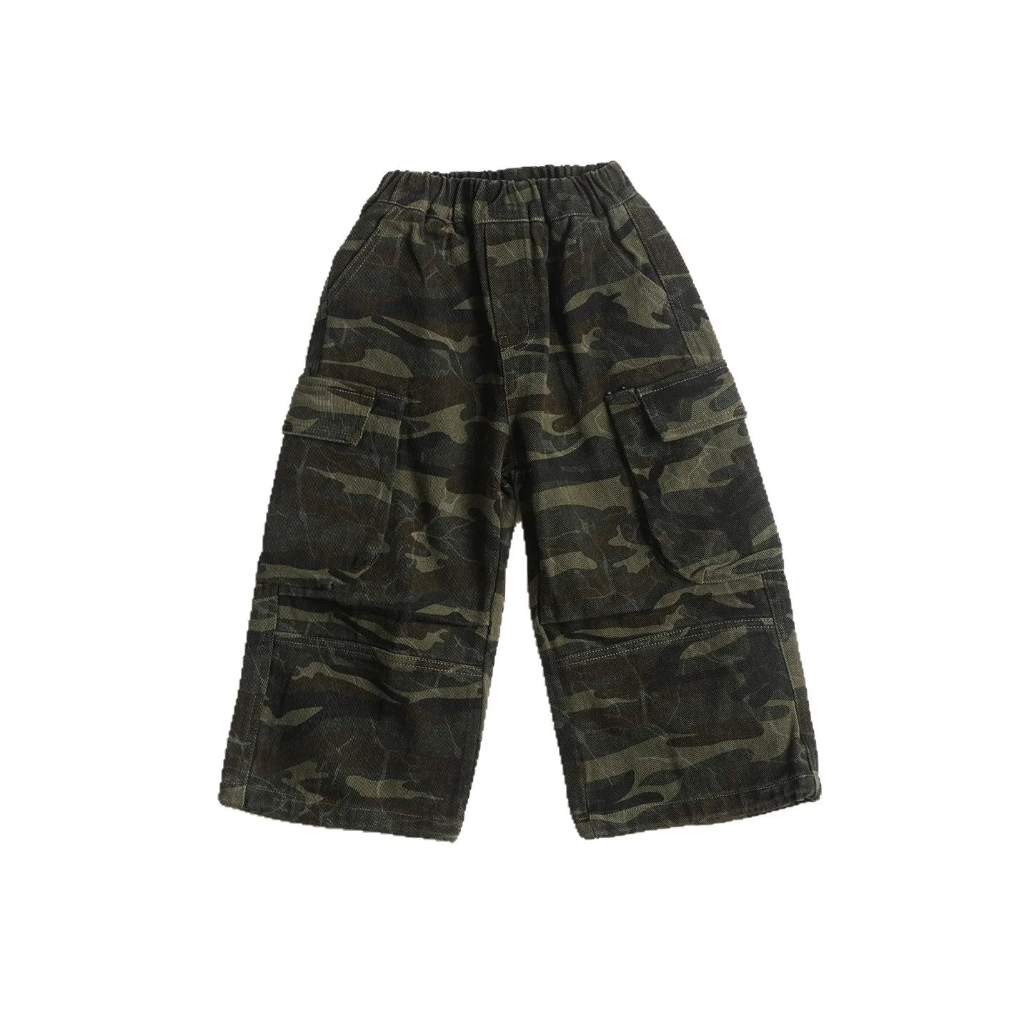 Autumn New Boys Handsome Wide Leg Casual Pants 2025 Children Clothing Boys Fashionable All Match Camouflage Cargo Pants