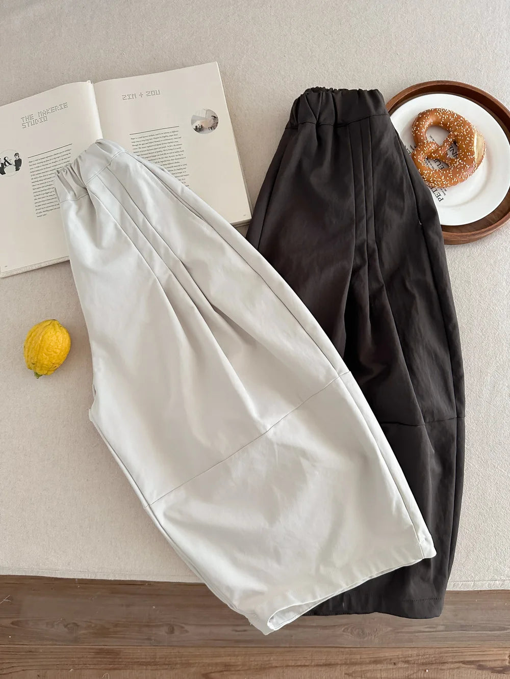 2025 Autumn New Children Loose Trousers Cotton Girls Solid Harem Pants Toddler Wide Leg Pants Boys Casual Pants Kids Clothes