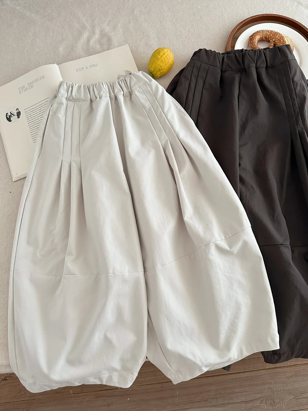 2025 Autumn New Children Loose Trousers Cotton Girls Solid Harem Pants Toddler Wide Leg Pants Boys Casual Pants Kids Clothes