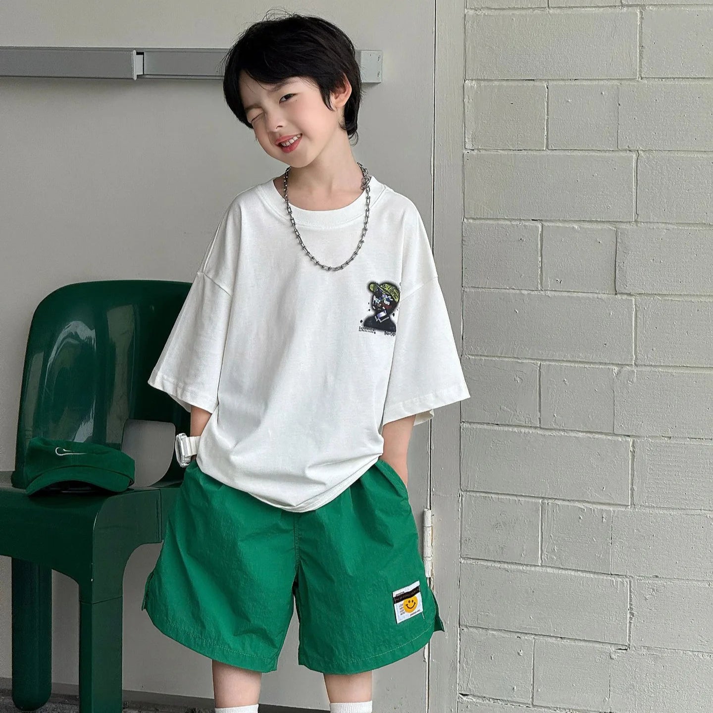 Children Clothes Kids Casual Loose T Shirt 2026 Summer New Korean Style Cartoon Cool Short-sleeved Boys Fashion Versatile Top