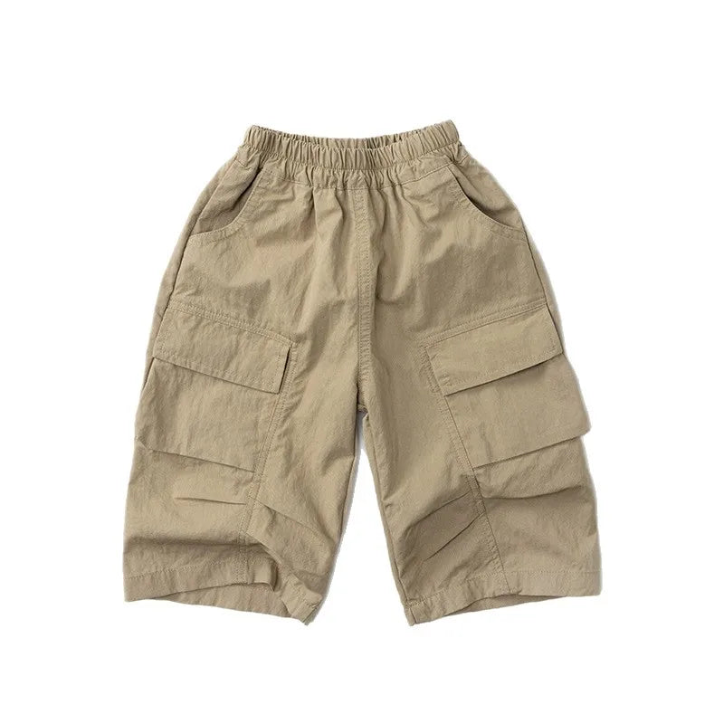 2026 Spring New Children Cargo Pants Solid Baby Casual Pocket Pants Boys Girls Loose Trousers Fashion Kids Clothes