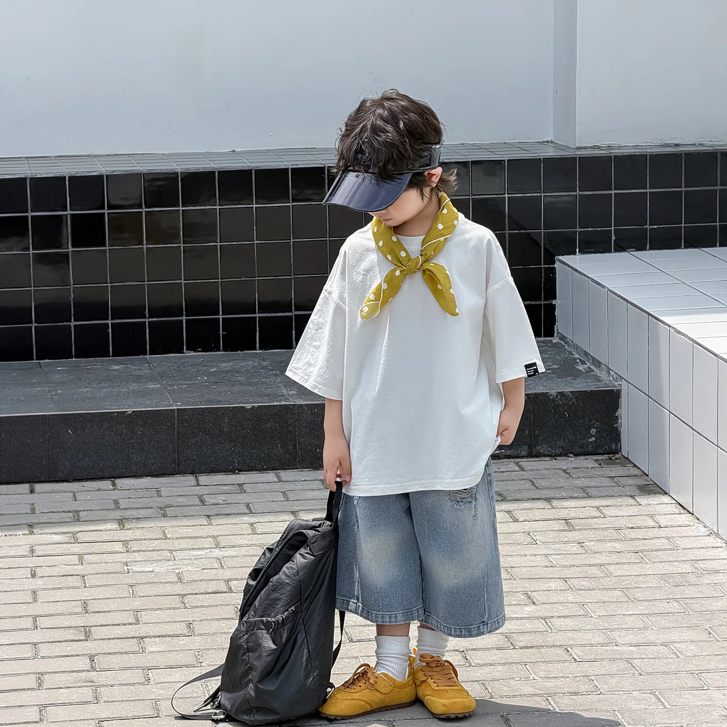 Children Clothing Boys Solid Color Simple T Shirt 2026 Summer New Boys Fashion Korean Style Loose Versatile Short Sleeved