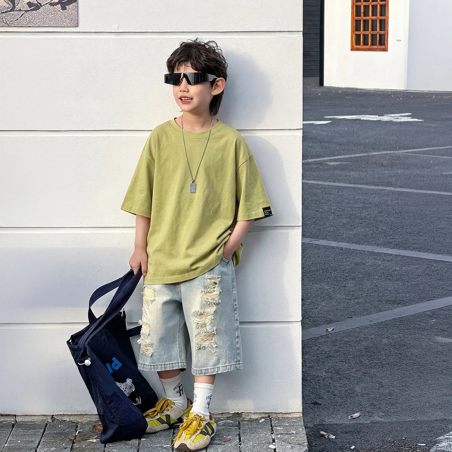Children Clothing Boys Solid Color Simple T Shirt 2026 Summer New Boys Fashion Korean Style Loose Versatile Short Sleeved