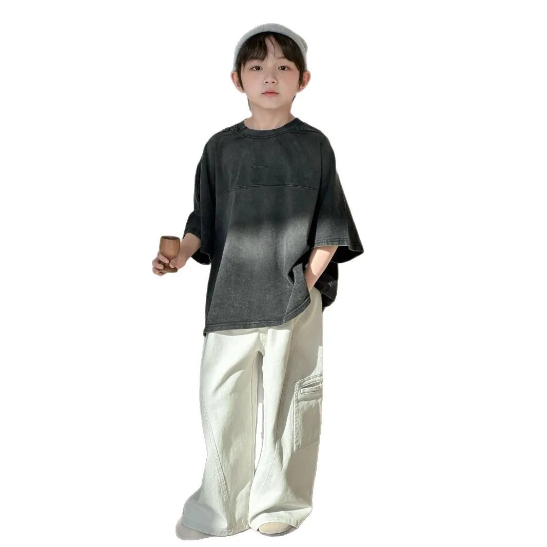 Children Clothes Kids Casual Short-sleeved T Shirt 2026 Summer New Korean-style Versatile Top Boys Fashionable Letter Print Top