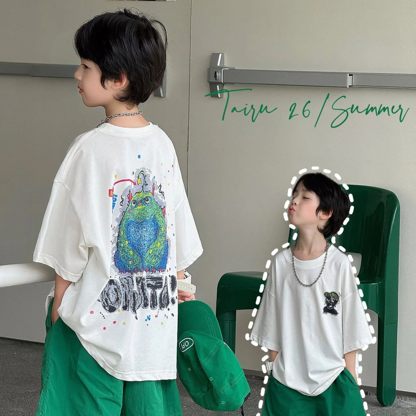 Children Clothes Kids Casual Loose T Shirt 2026 Summer New Korean Style Cartoon Cool Short-sleeved Boys Fashion Versatile Top
