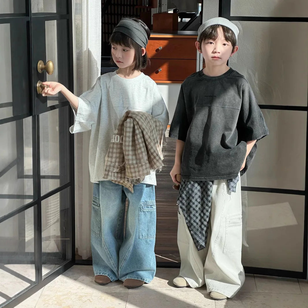 Children Clothes Kids Casual Short-sleeved T Shirt 2026 Summer New Korean-style Versatile Top Boys Fashionable Letter Print Top
